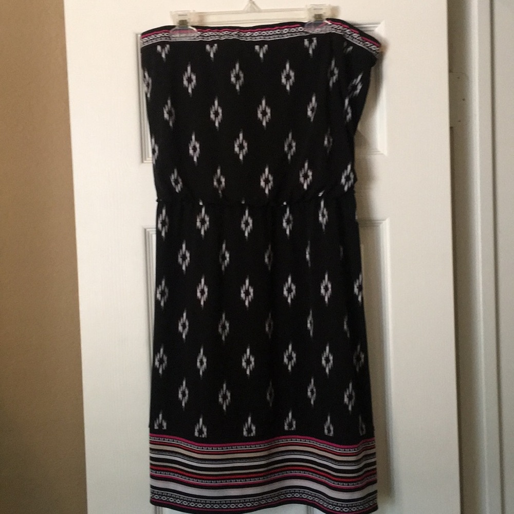 WHBM Strapless Print Dress